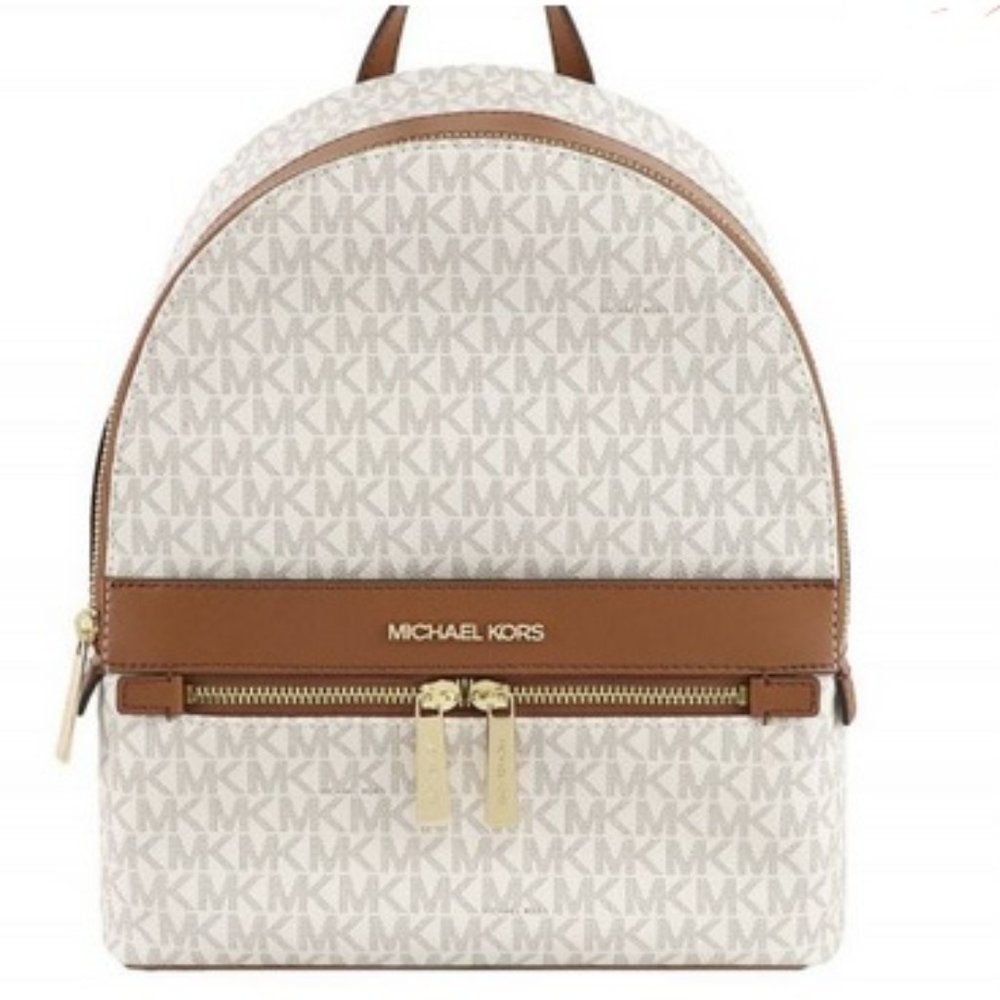 MICHAEL KORS Kenly Medium Backpack Signature Vanilla Bag - Picture 3 of 16